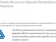 速递|派姆单抗适应症新增,用于黑色素瘤辅助治疗,已获FDA优先审查资格