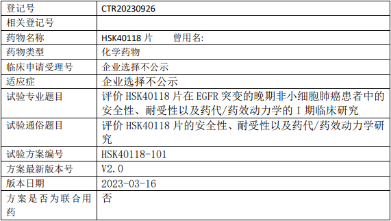 HSK40118临床试验